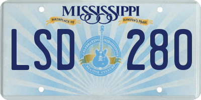 MS license plate LSD280