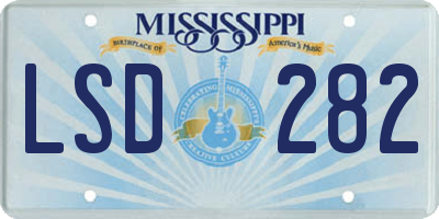 MS license plate LSD282