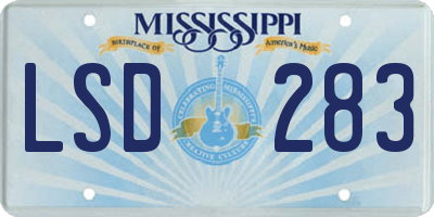 MS license plate LSD283