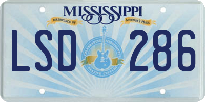 MS license plate LSD286