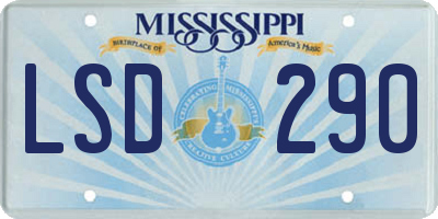 MS license plate LSD290
