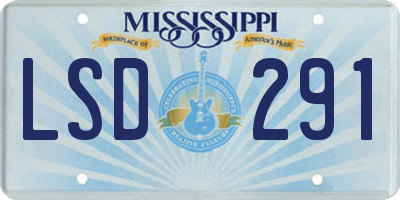 MS license plate LSD291
