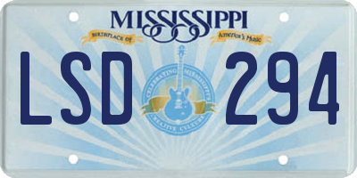 MS license plate LSD294