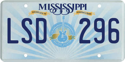 MS license plate LSD296
