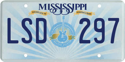 MS license plate LSD297