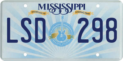 MS license plate LSD298