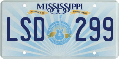 MS license plate LSD299
