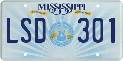 MS license plate LSD301