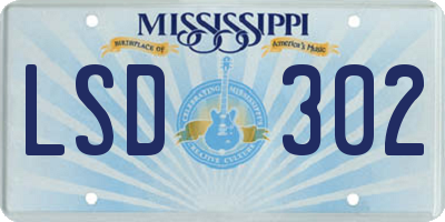 MS license plate LSD302