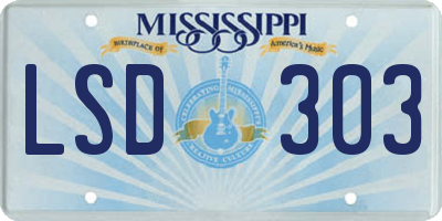 MS license plate LSD303