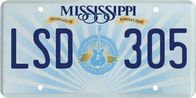 MS license plate LSD305