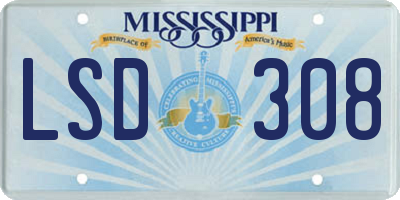 MS license plate LSD308