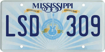 MS license plate LSD309