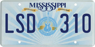 MS license plate LSD310