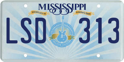 MS license plate LSD313