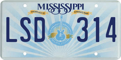 MS license plate LSD314