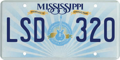 MS license plate LSD320