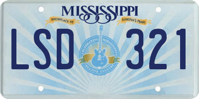 MS license plate LSD321