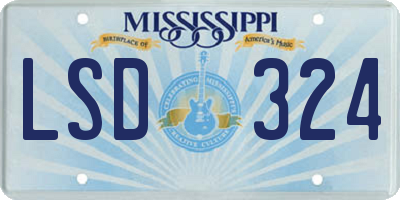MS license plate LSD324