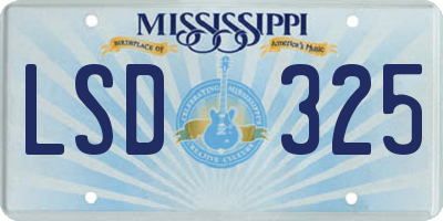 MS license plate LSD325