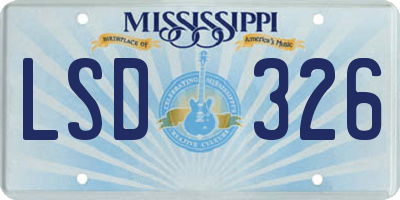 MS license plate LSD326