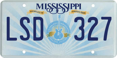 MS license plate LSD327