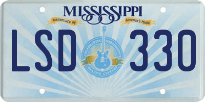 MS license plate LSD330