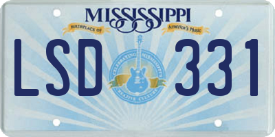 MS license plate LSD331