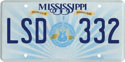 MS license plate LSD332
