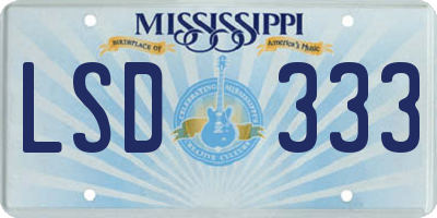 MS license plate LSD333