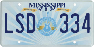 MS license plate LSD334