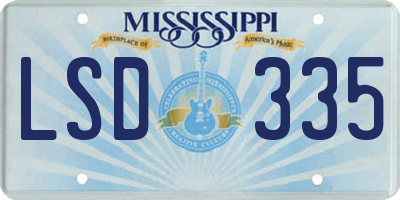 MS license plate LSD335