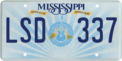 MS license plate LSD337