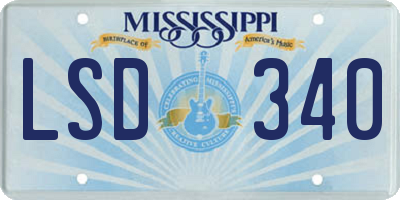MS license plate LSD340