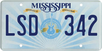 MS license plate LSD342