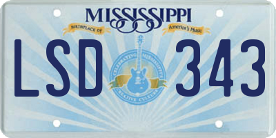 MS license plate LSD343