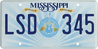 MS license plate LSD345