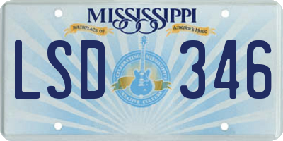 MS license plate LSD346