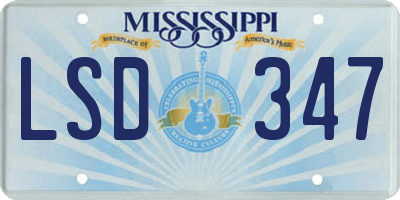 MS license plate LSD347