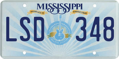 MS license plate LSD348