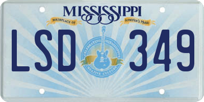 MS license plate LSD349