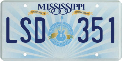 MS license plate LSD351