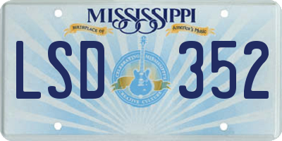 MS license plate LSD352