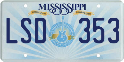 MS license plate LSD353
