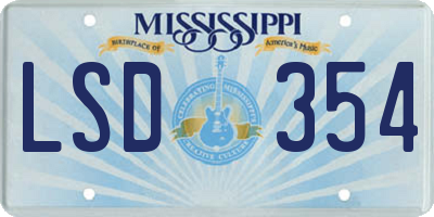 MS license plate LSD354
