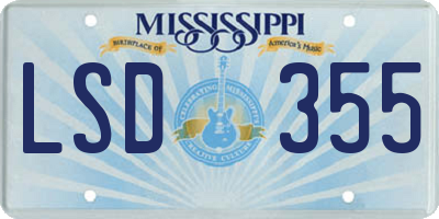 MS license plate LSD355