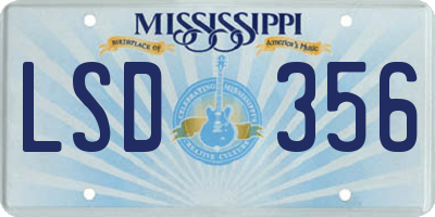 MS license plate LSD356