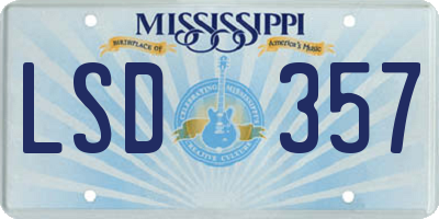 MS license plate LSD357