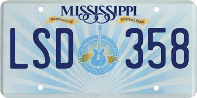 MS license plate LSD358