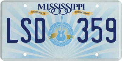 MS license plate LSD359